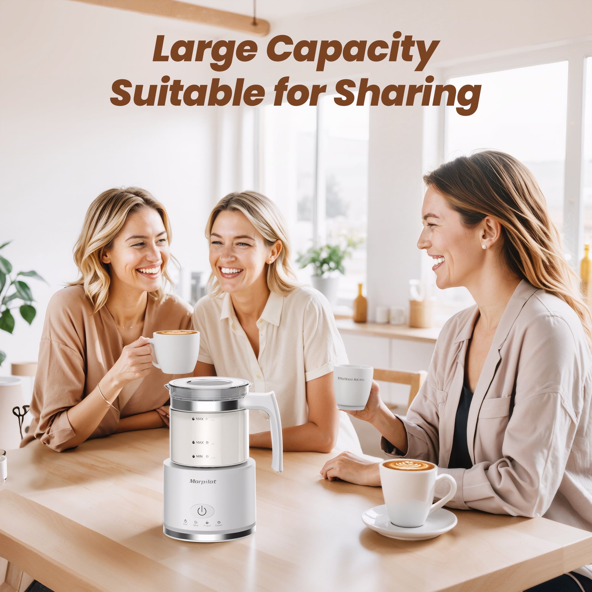 Electric Milk Frother, 500ML Automatic Frother in Glass, Milk Steamer, Apartment Essentials Must Haves, Foam Maker for Espresso, Coffee, Latte Cappuccino, Macchiato, Hot Chocolate